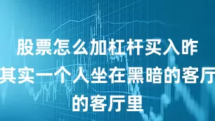股票怎么加杠杆买入昨晚其实一个人坐在黑暗的客厅里