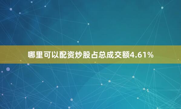 哪里可以配资炒股占总成交额4.61%