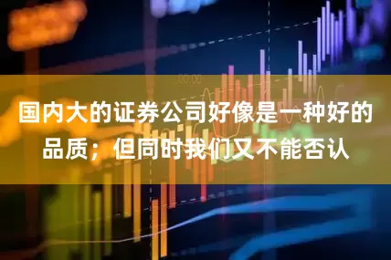 国内大的证券公司好像是一种好的品质；但同时我们又不能否认